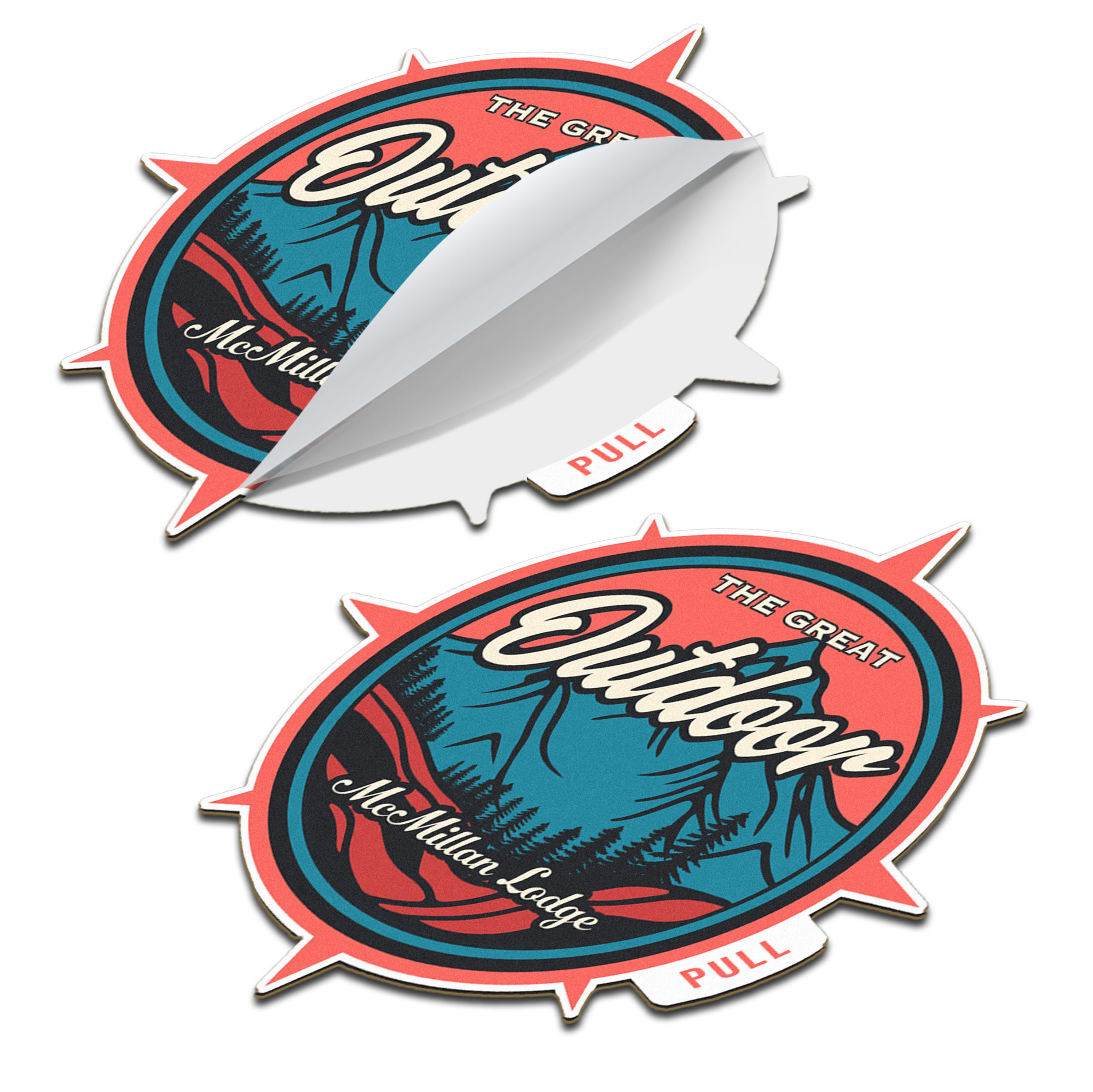 5" x 5" Vinyl Die Cut Sticker with Pull Tab 6mil
